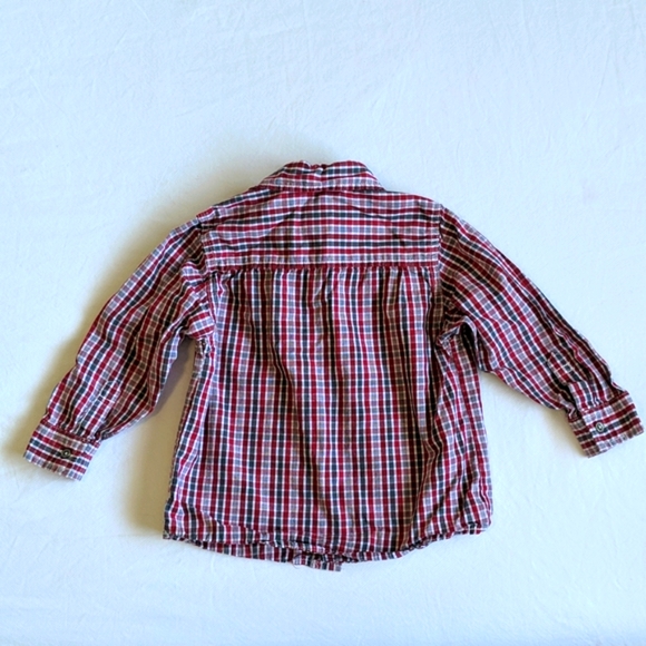 kenneth cole reaction red plaid button down dress shirt 2T toddler boys - Picture 5 of 5